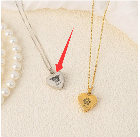 Stainless Steel Engraved Pet Photo Necklace